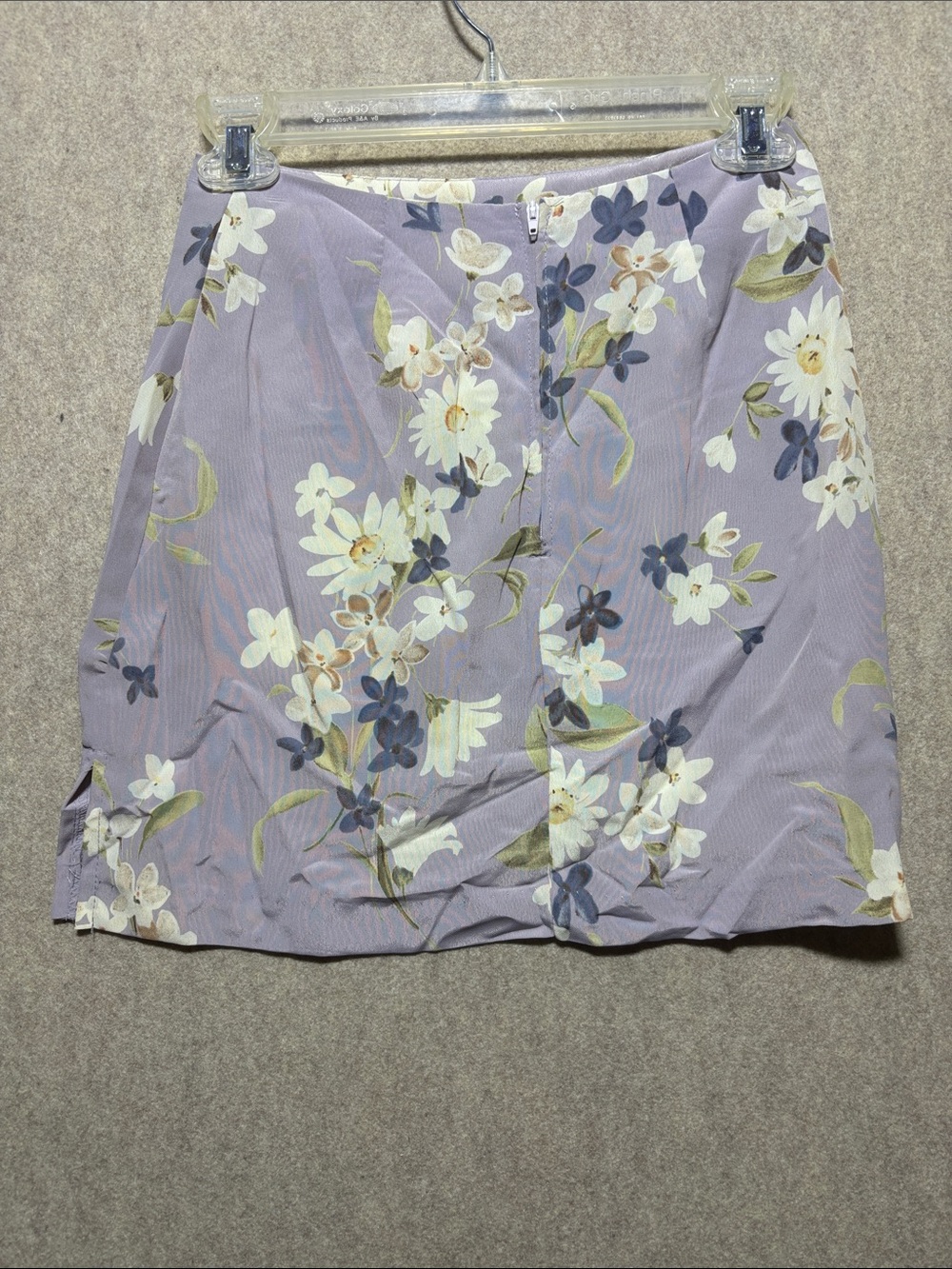 Y2k Wanted Mini Skirt Floral  Zip Opening  Lavender Size 5  vintage (7)